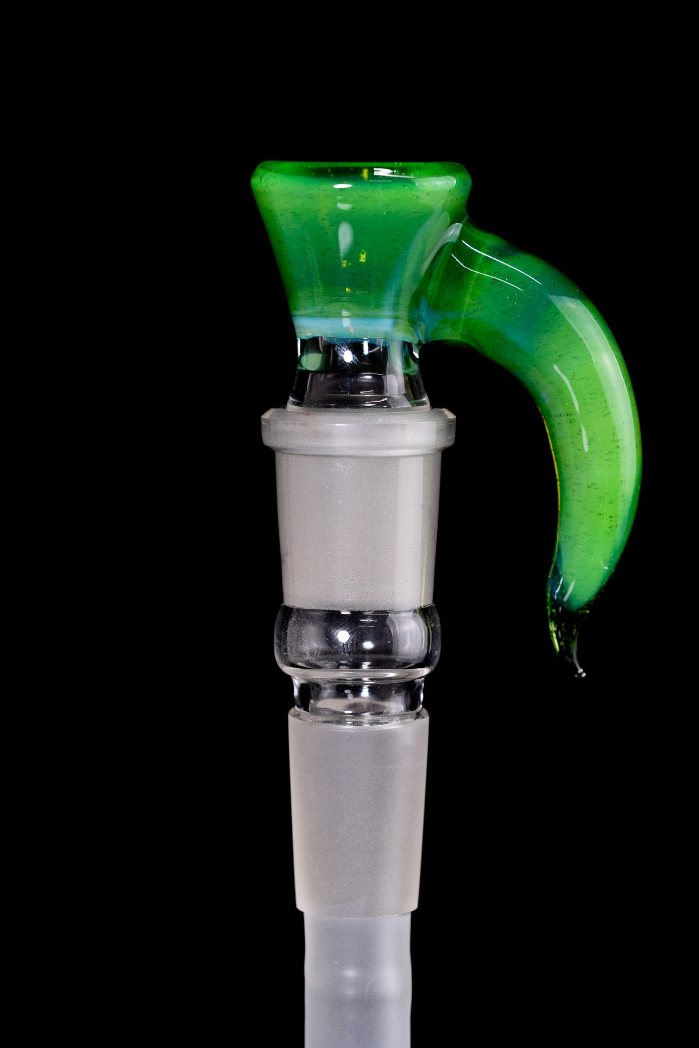 Asu Glass - 18mm 3 Hole Horn Slide - Sea Slyme