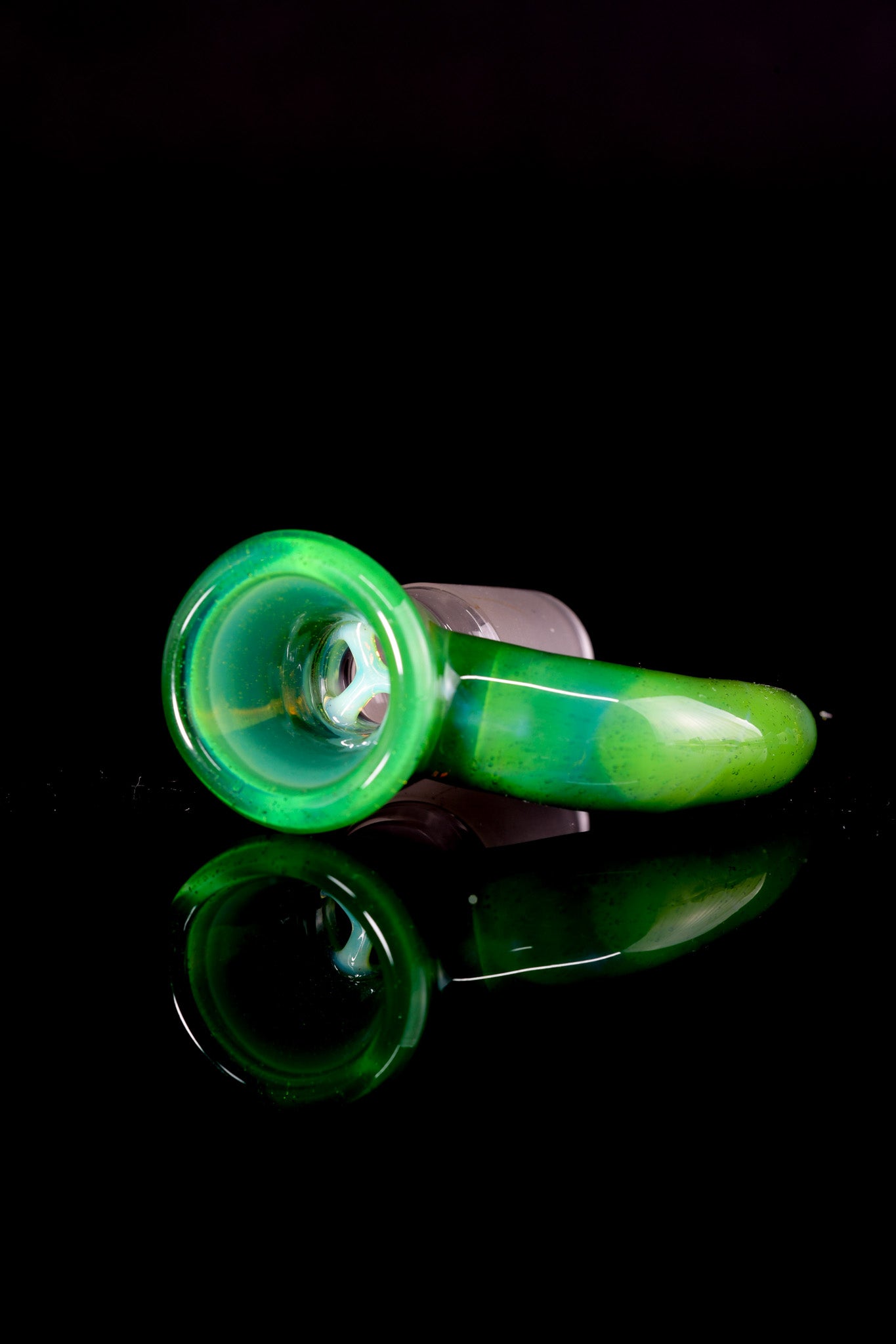 Asu Glass - 18mm 3 Hole Horn Slide - Sea Slyme