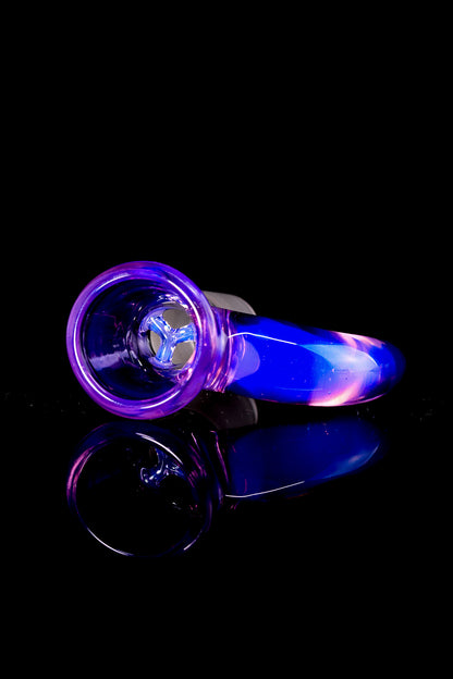 Asu Glass - 18mm 3 Hole Horn Slide - Transparent Amethyst