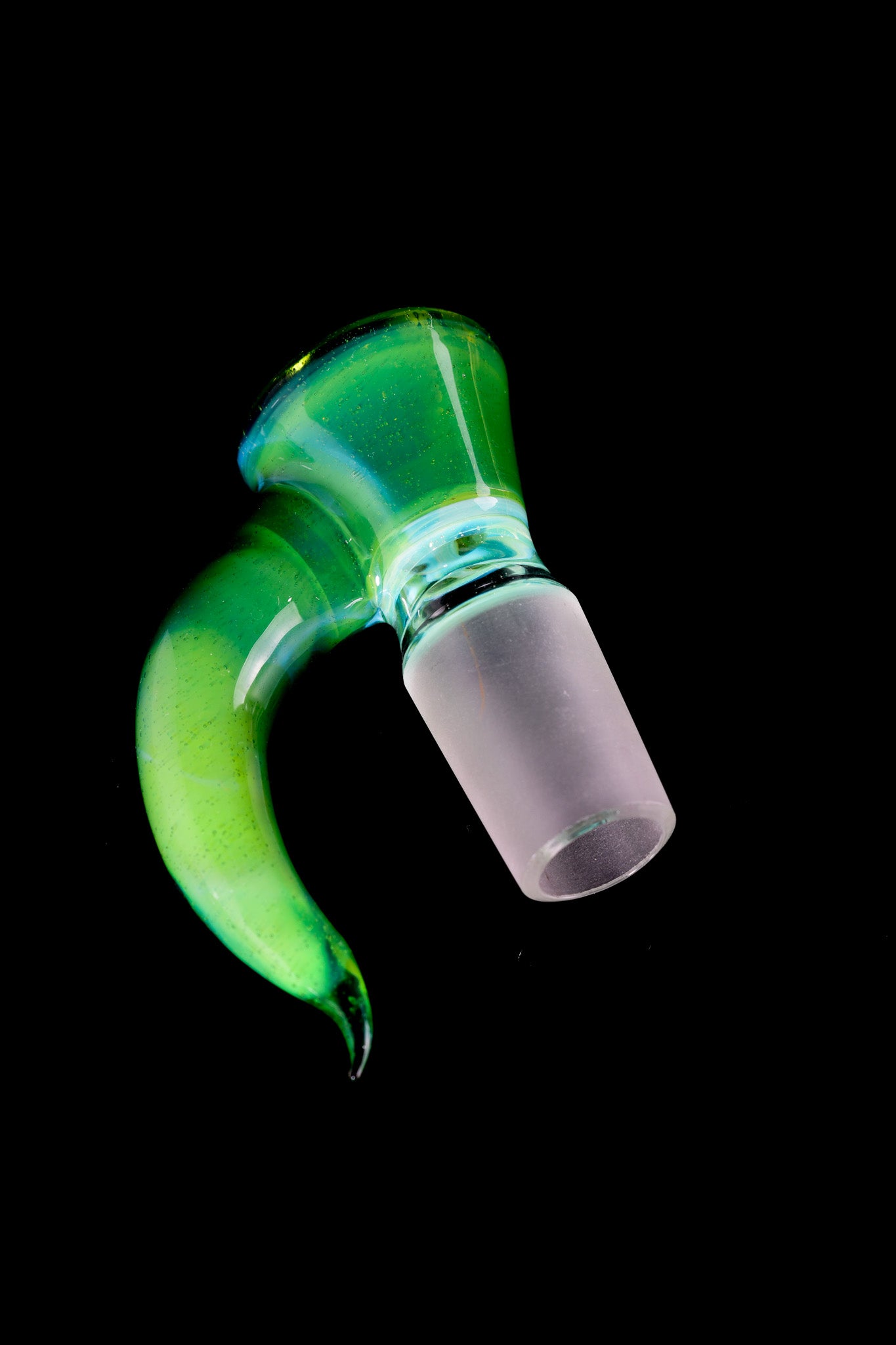 Asu Glass - 18mm 3 Hole Horn Slide - Sea Slyme