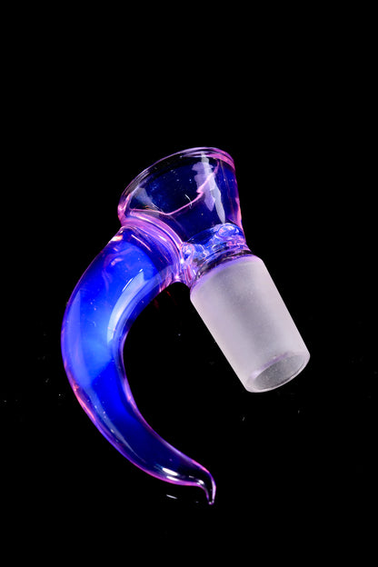 Asu Glass - 18mm 3 Hole Horn Slide - Transparent Amethyst