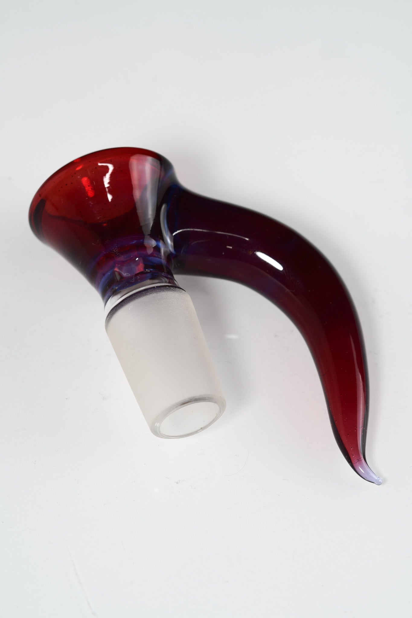 Asu Glass - 18mm 3 Hole Horn Slide - Transparent Phoenix