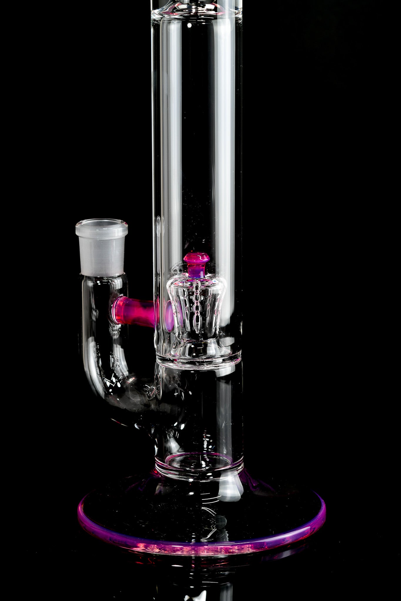 Jamms Glass - Accented Natty Perc Tube - Telemagenta