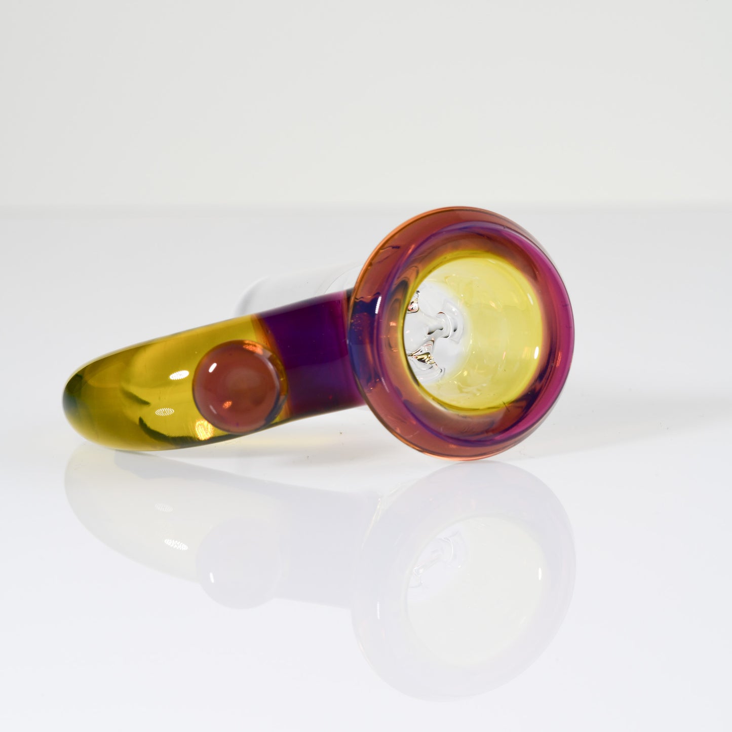 Jamms Glass - 18mm 4 Hole Two Tone Slide - Citrine/Royal Jelly (UV)