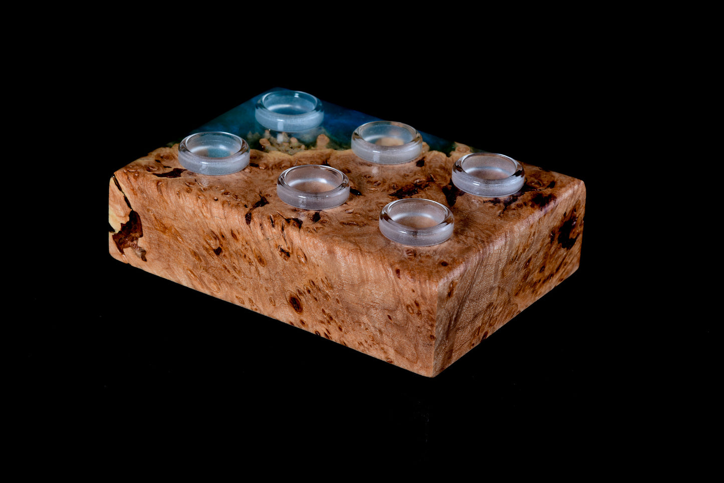 Slab Culture - 6-hole 14mm Epoxy/Maple Burl Banger Block - 1