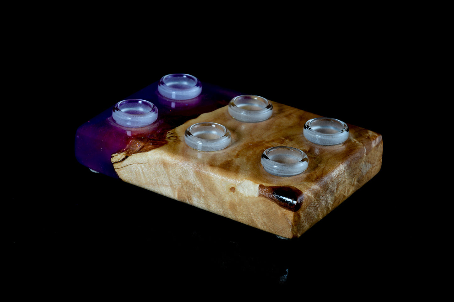 Slab Culture - 6-hole 14mm Epoxy/Maple Burl Banger Block - 3