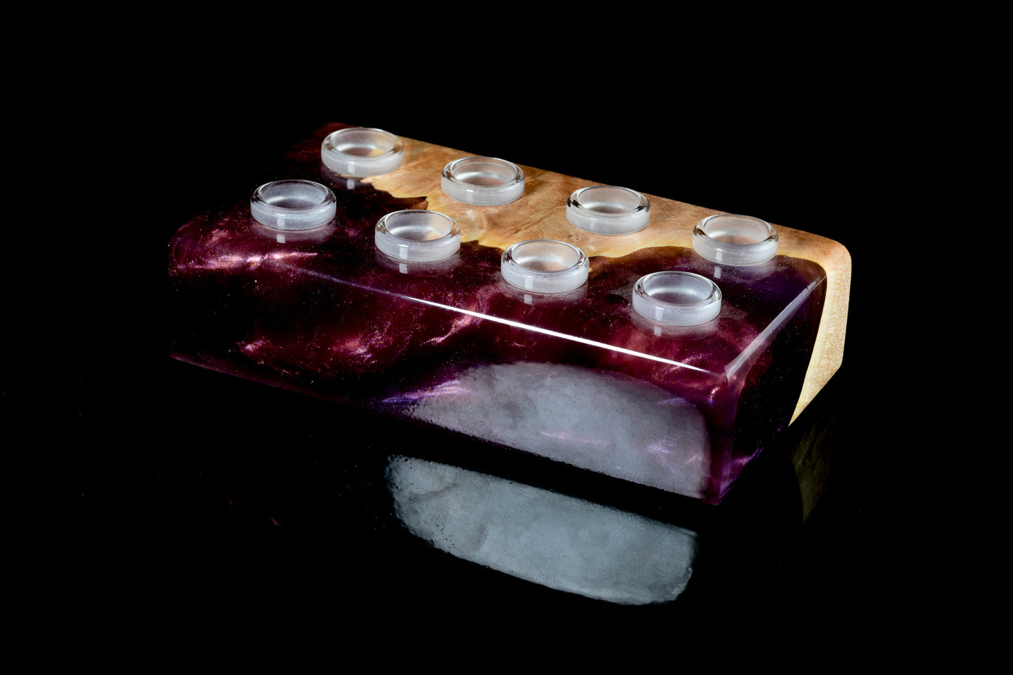 Slab Culture - 8-hole 14mm Epoxy/Maple Burl Banger Block - 3