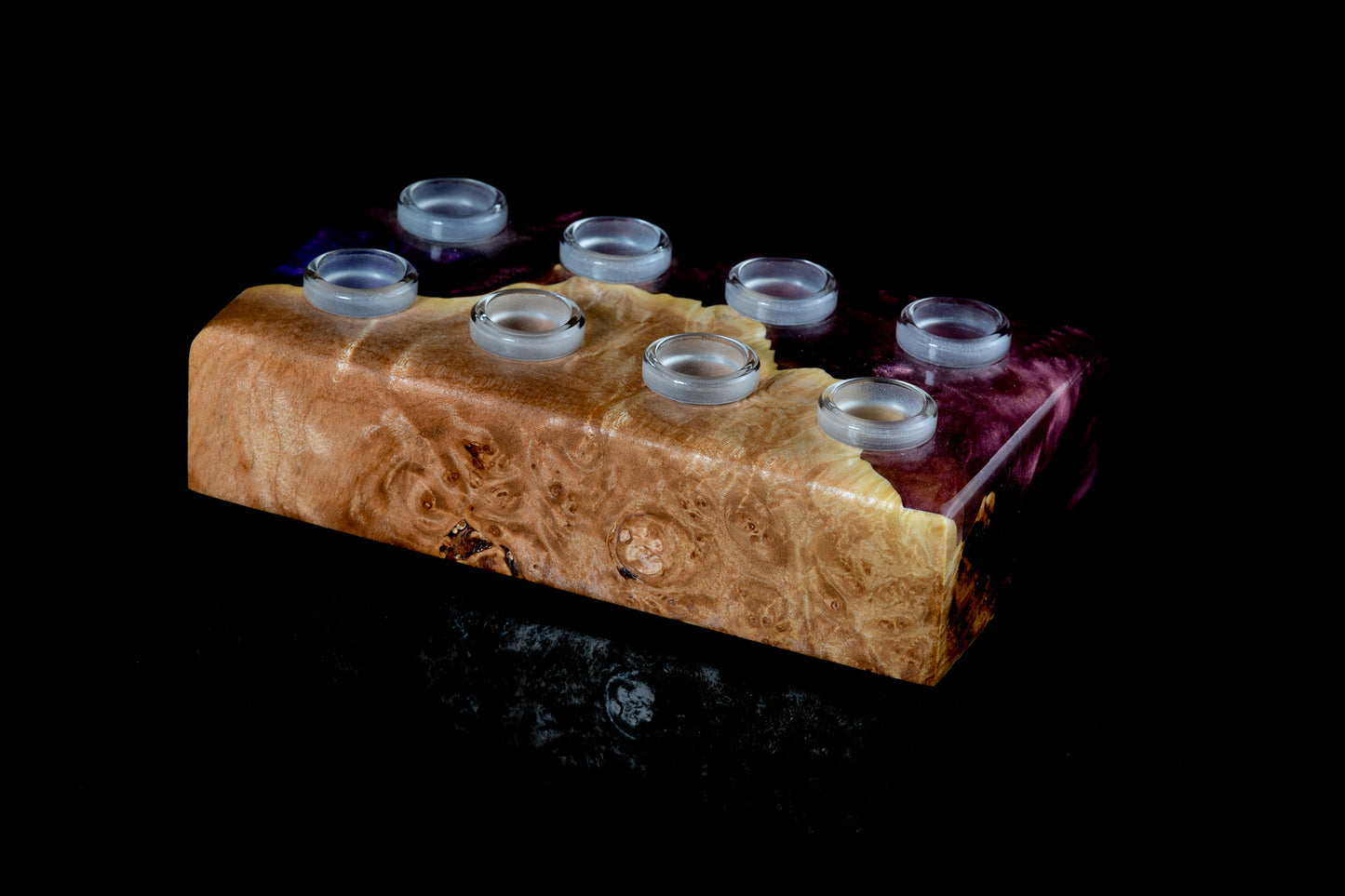 Slab Culture - 8-hole 14mm Epoxy/Maple Burl Banger Block - 3