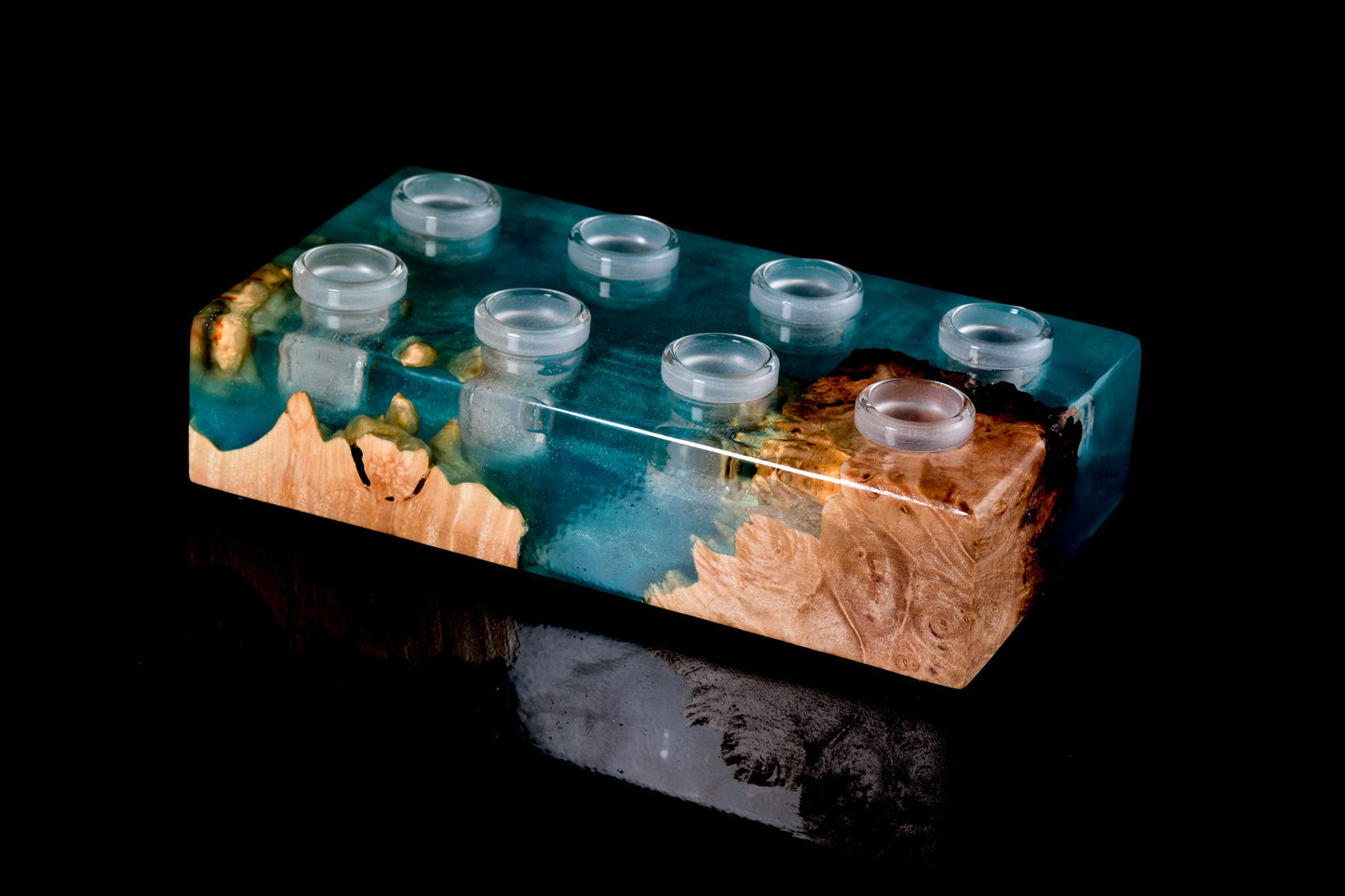 Slab Culture - 8-hole 14mm Epoxy/Maple Burl Banger Block - 4