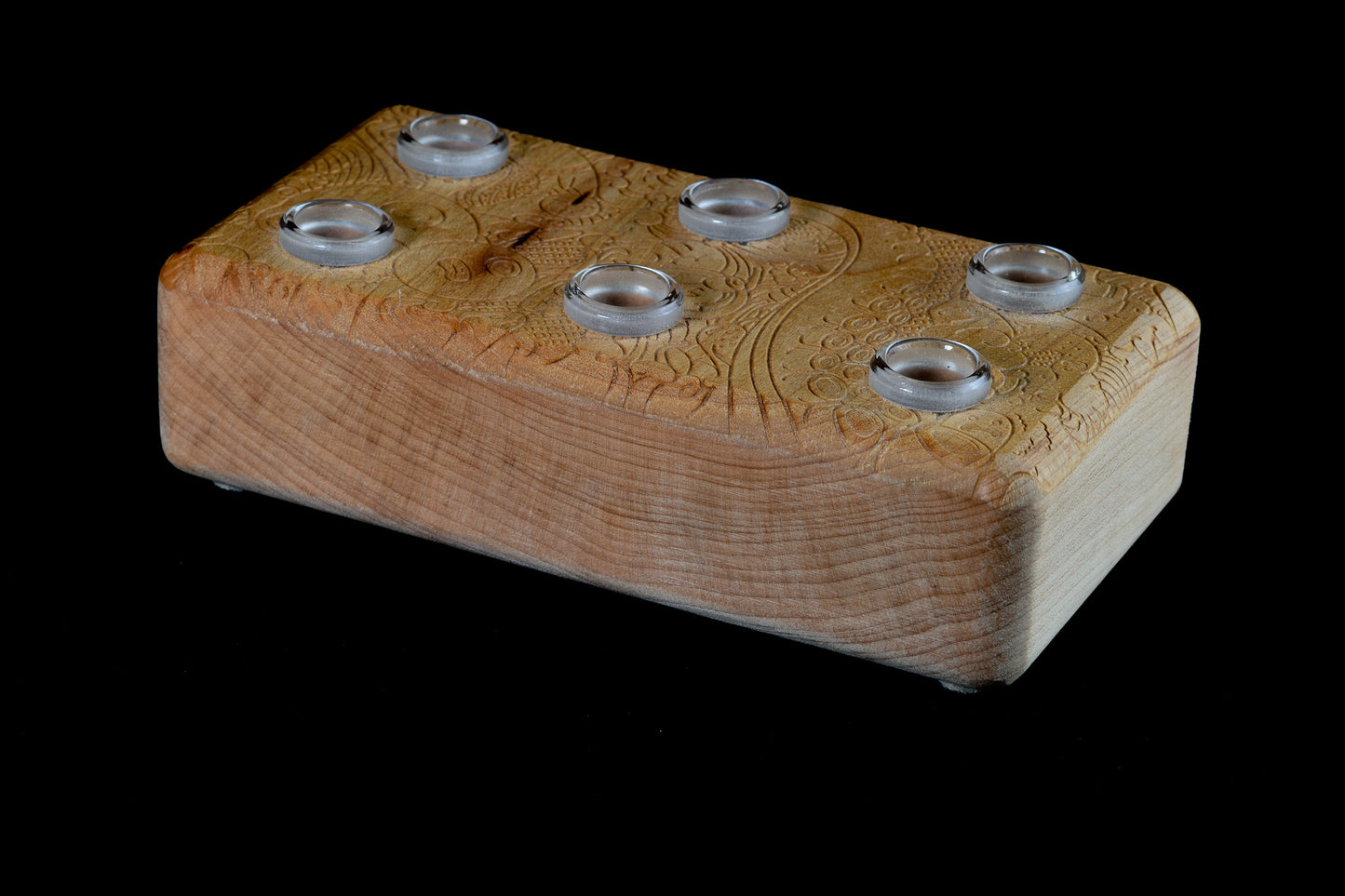 Slab Culture - 6-hole 14mm Wood Banger Block w/Laser Top - 2