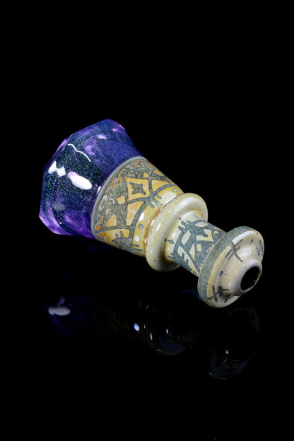 Corki's Portal Glass - Faceted Carved Chillum - 2