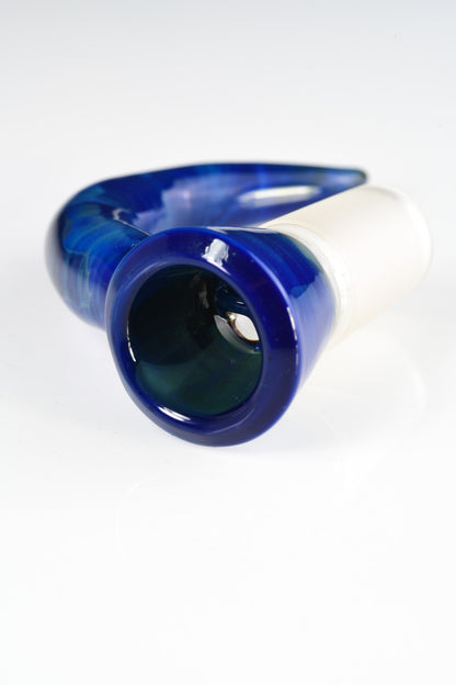 Asu Glass - 18mm 4 Hole Horn Slide - Blue Green