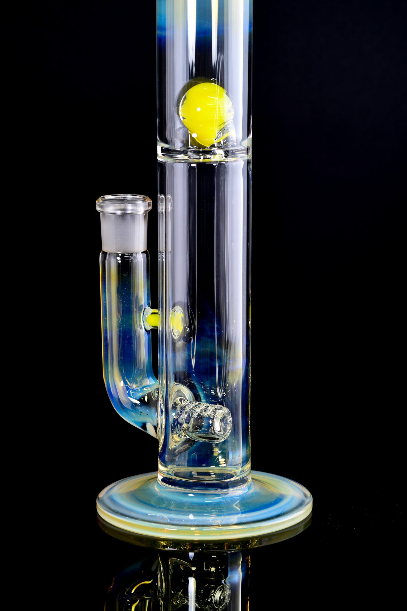 Green Belt Glass- Fumed Mini Inline W/ Marble Splash Guard - 3