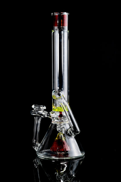 Discobox Glass - Double Recycler Beaker - Ironman Accents