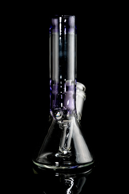 Discobox Glass - Purple Rain Accented Mini Tube W/ Matching Bubble Cap