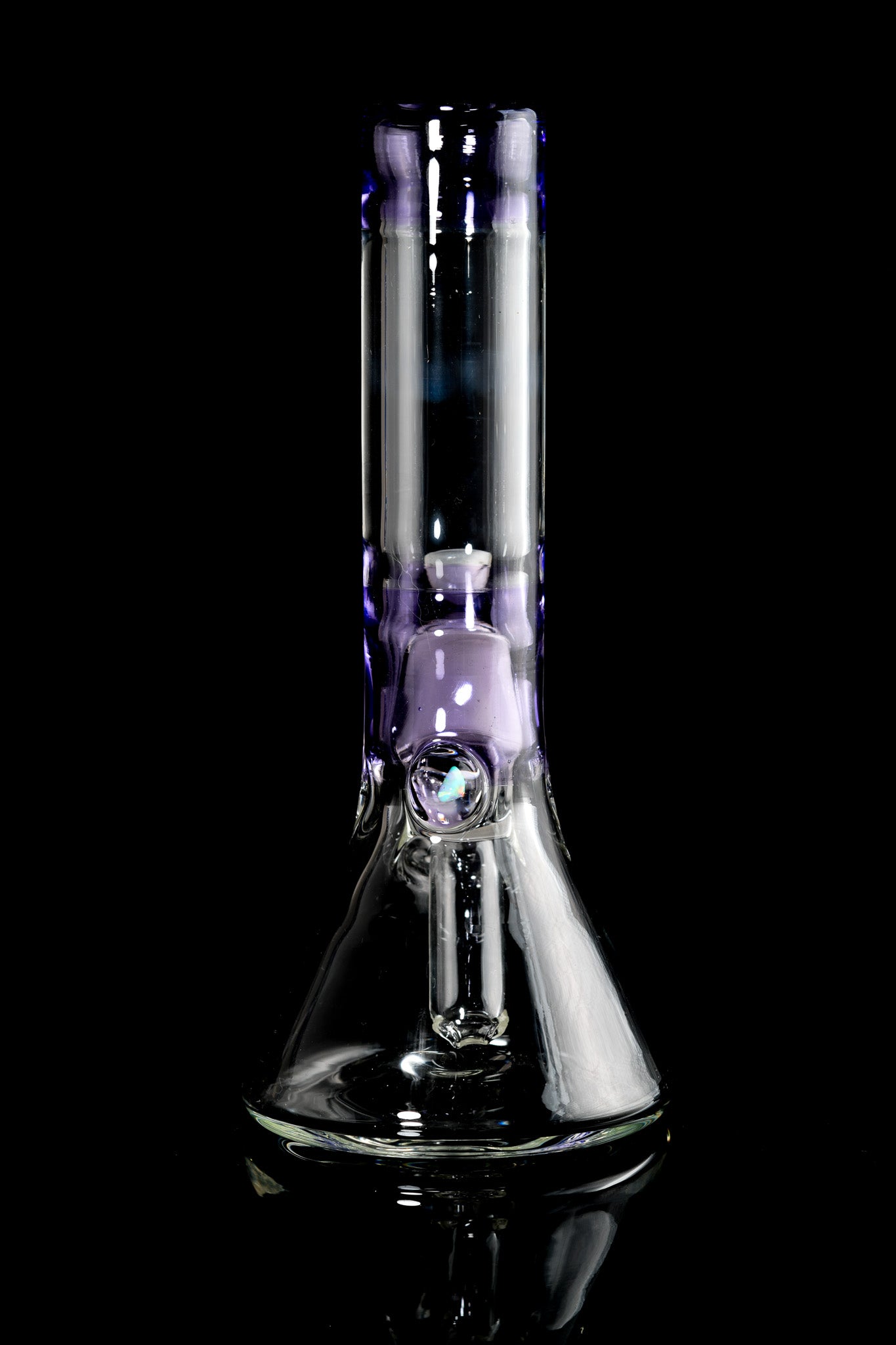 Discobox Glass - Purple Rain Accented Mini Tube W/ Matching Bubble Cap