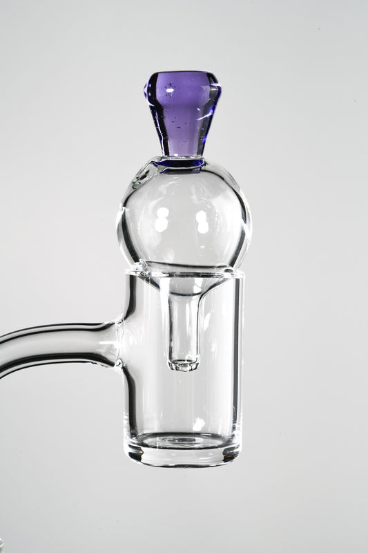 Discobox Glass - Clear Carb Cap w/Purple Rain Accent Topper