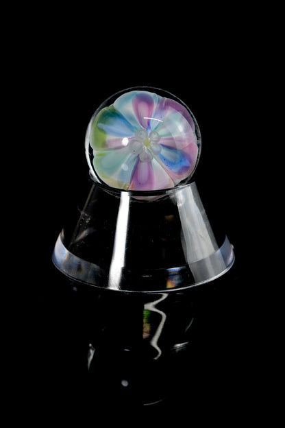 GlassAzu - Retti Marble W/ Rainbow Flower imlposin (Smaller)