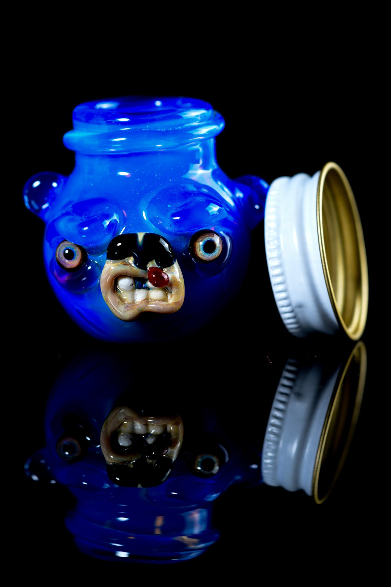 Obe Glass - Blue Bear Honey Jar