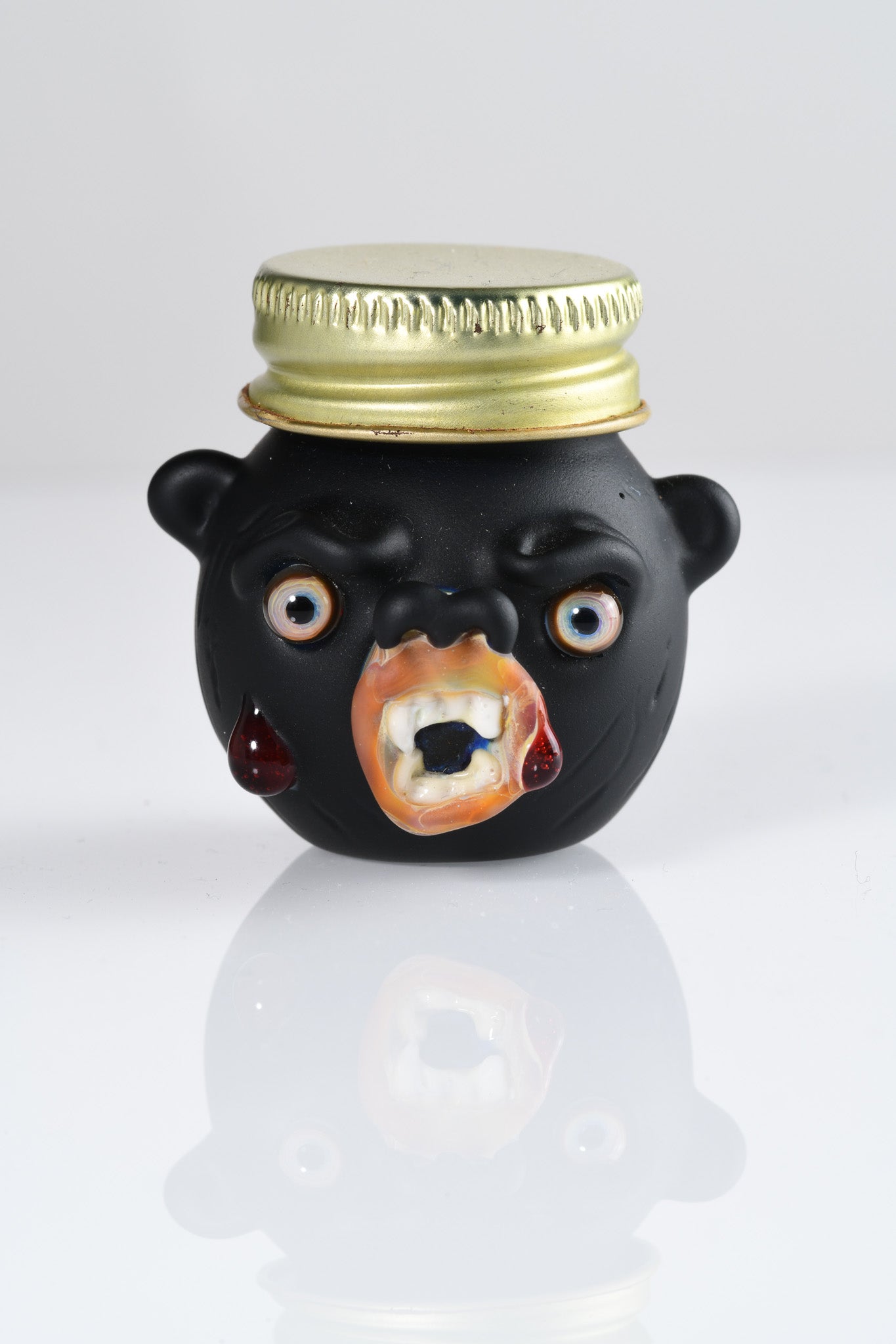 Obe Glass - Sand Blasted Bear Honey Jar - 1