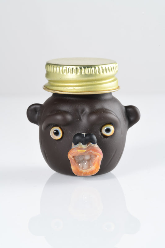 Obe Glass - Sand Blasted Bear Honey Jar - 2