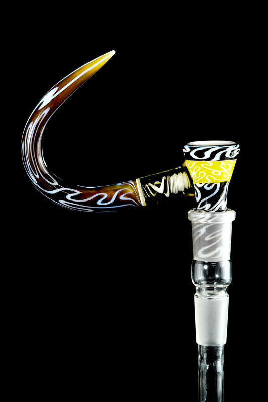 Thill Glassworks x Asu Glass - Mega Horn 18mm 4 hole Full Work Slide