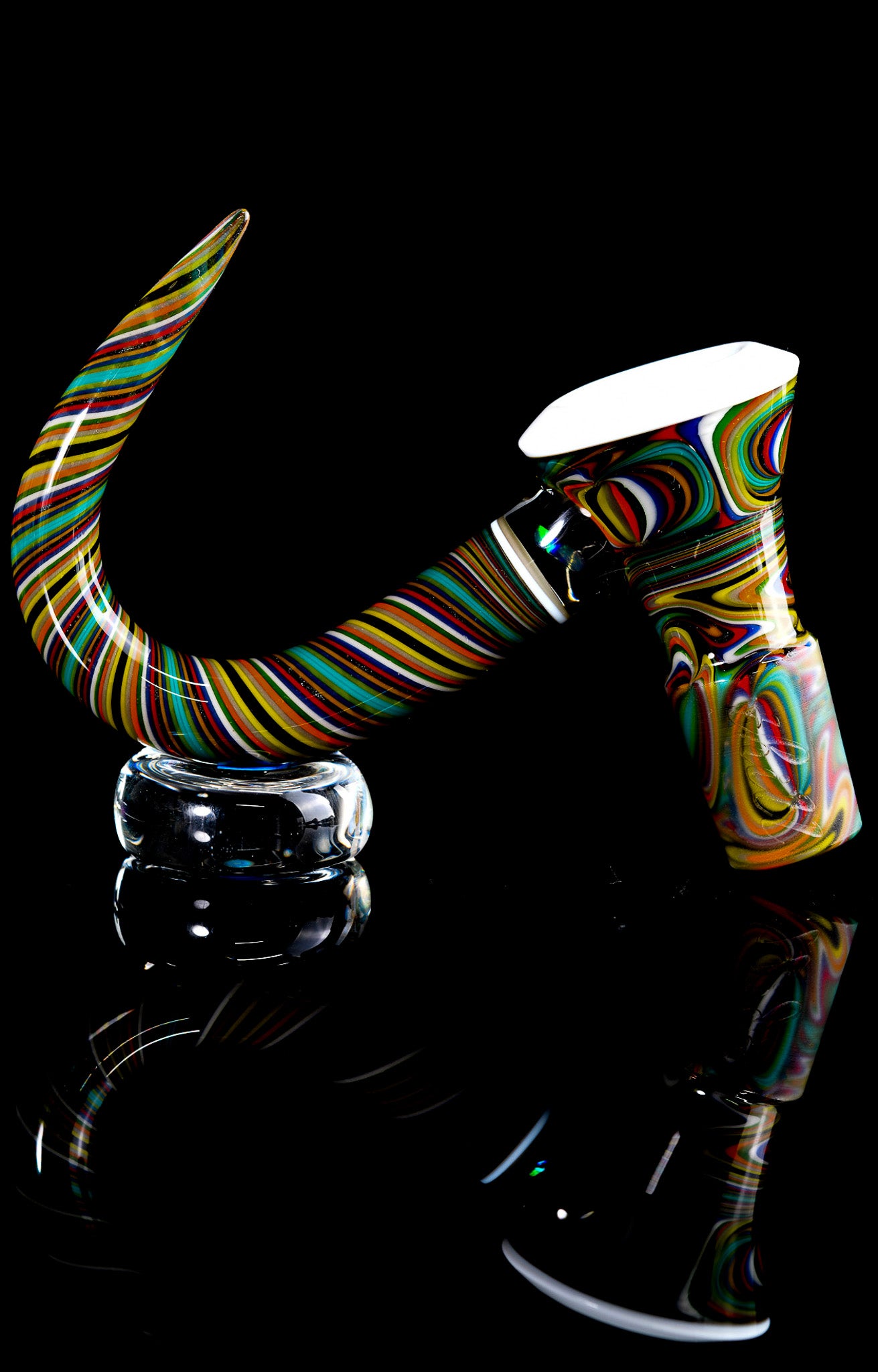 Thill Glassworks - Rainbow Wigwag Line Work 18mm 4 Hole Full Work Slide