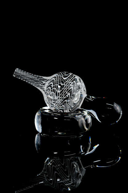 Dig Glassworks - Bubble Cap - White Linework Spiral