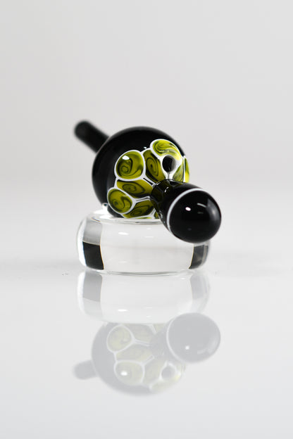 Dig Glassworks - Bubble Cap - Cad Yellow x Black Termination Dotstack Over White x Jet Black