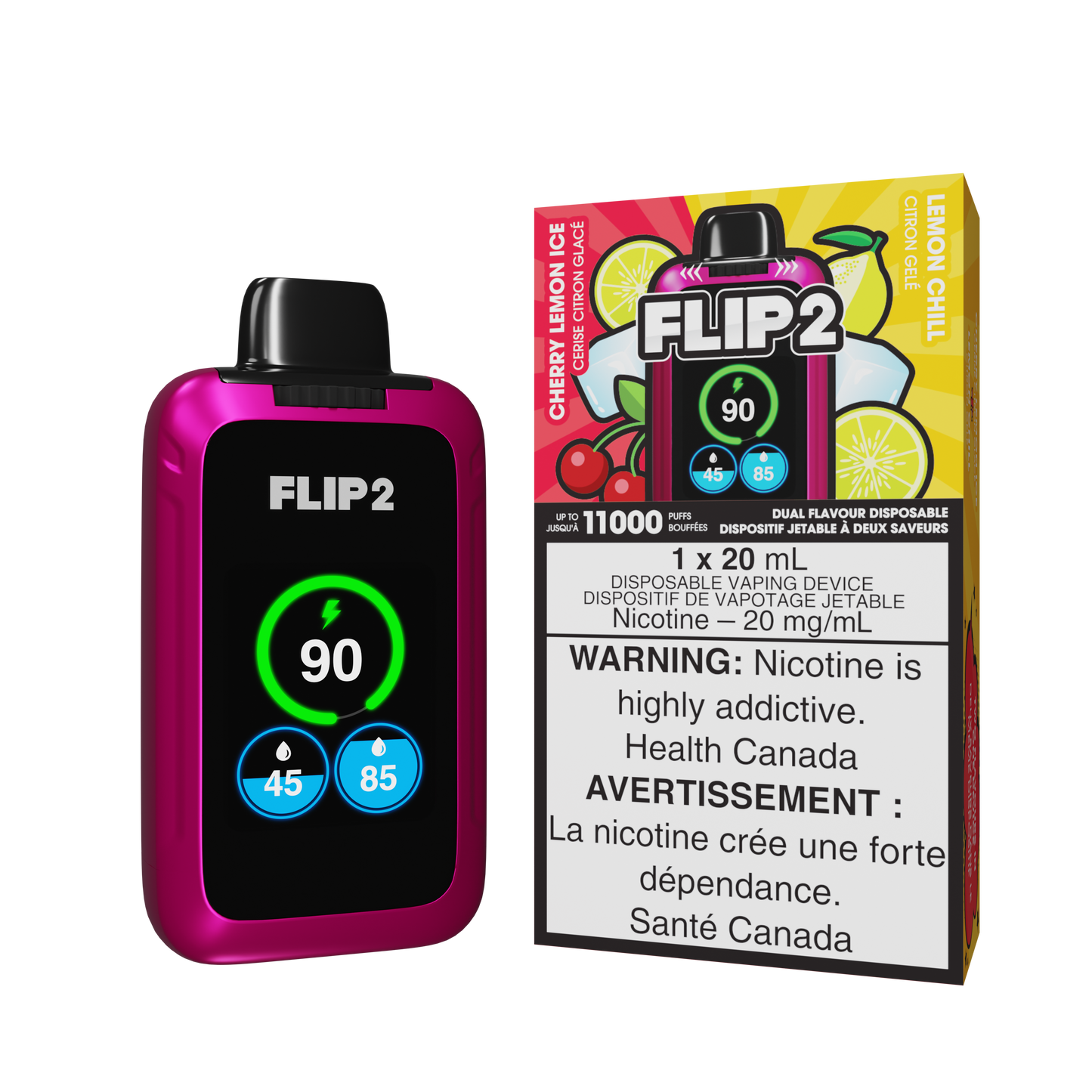 Flip 2 - Cherry Lemon Ice and Lemon Chill / 20 mg / 20 mL