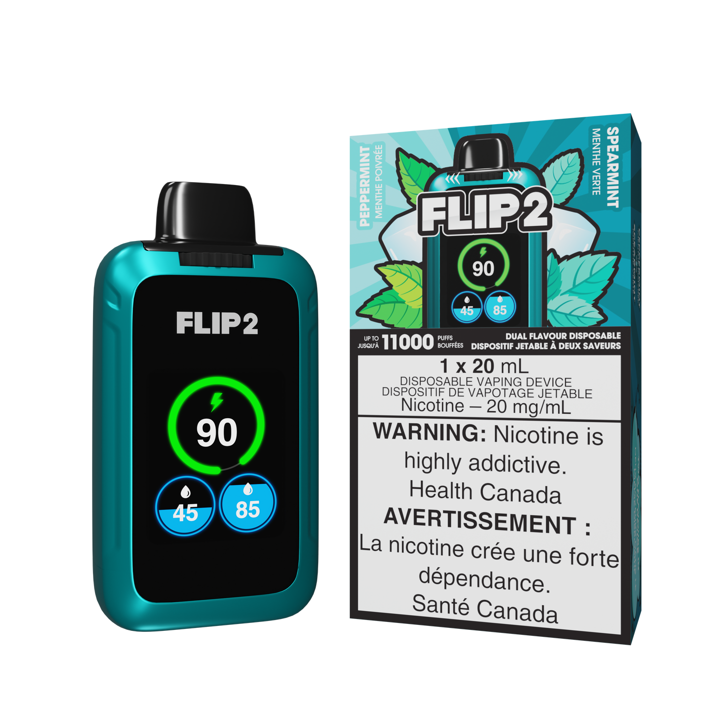 Flip 2 - Peppermint and Spearmint / 20 mg / 20 mL