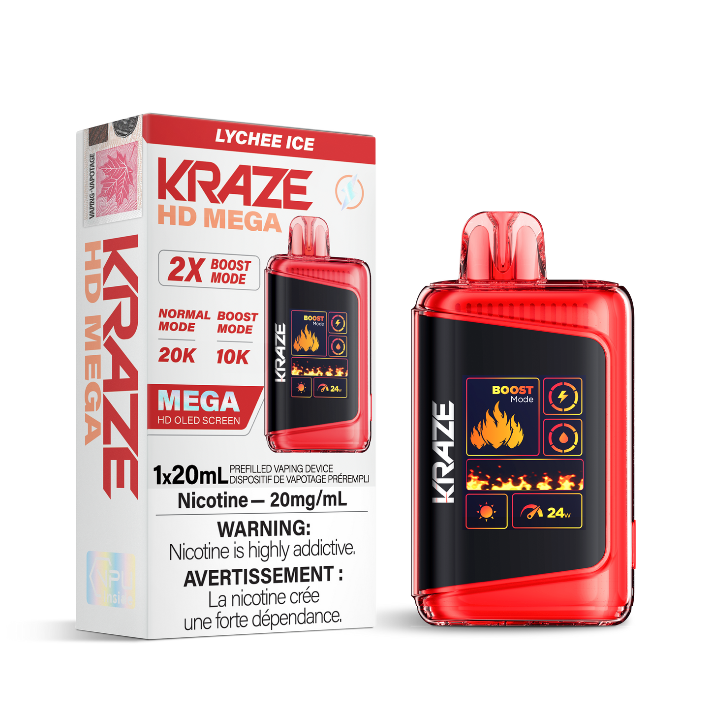 Kraze HD Mega - Lychee Ice / 20 mg / 20 mL