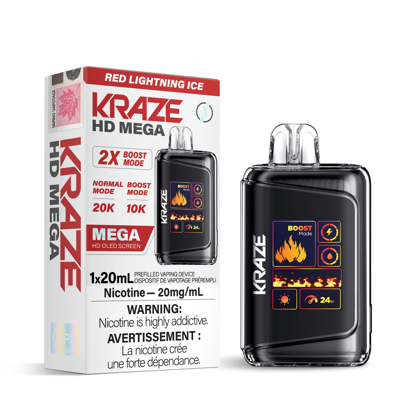 Kraze HD Mega - Red Lightning Ice / 20 mg / 20 mL