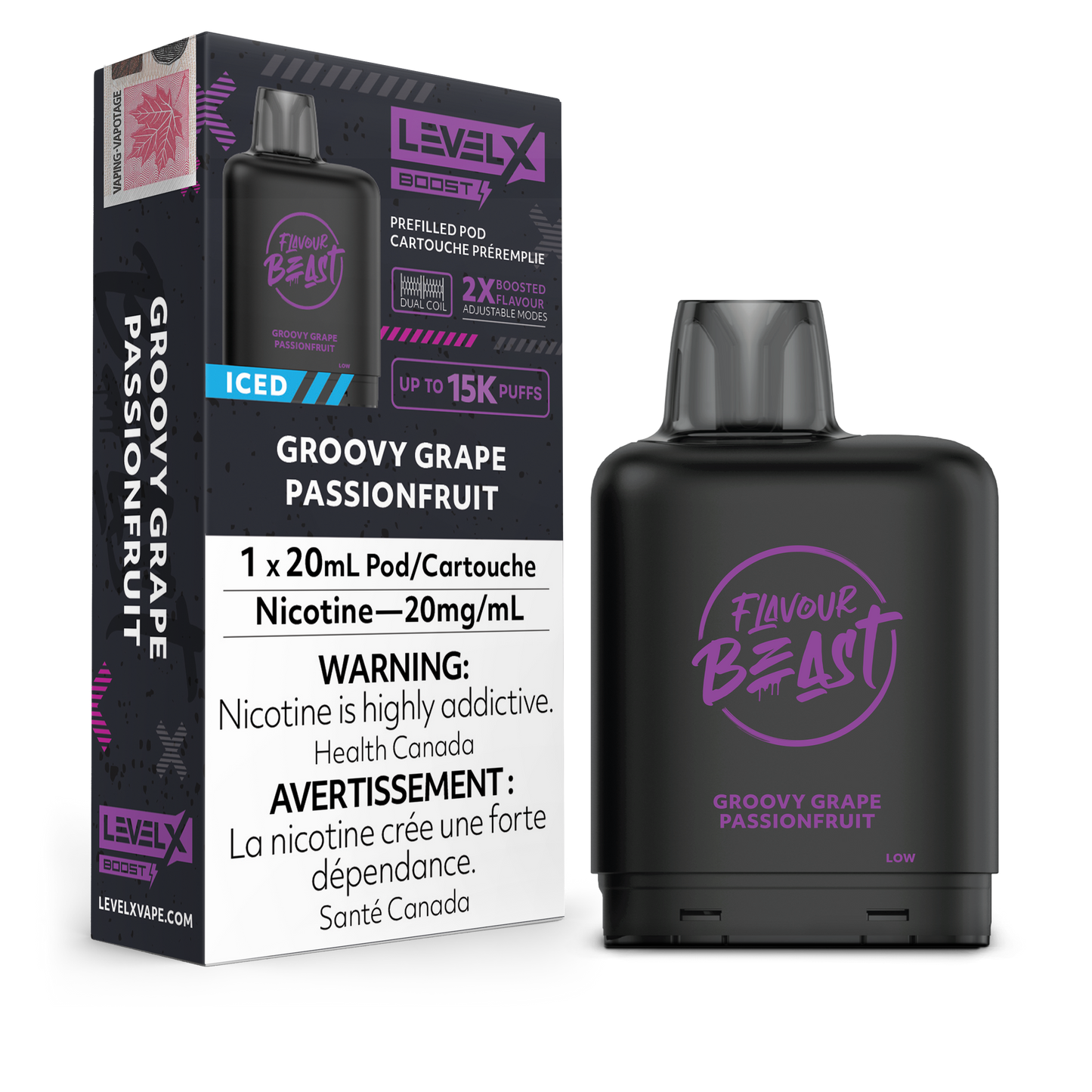 Level X Boost - Groovy Grape Passionfruit Iced / 20 mg / 20 mL