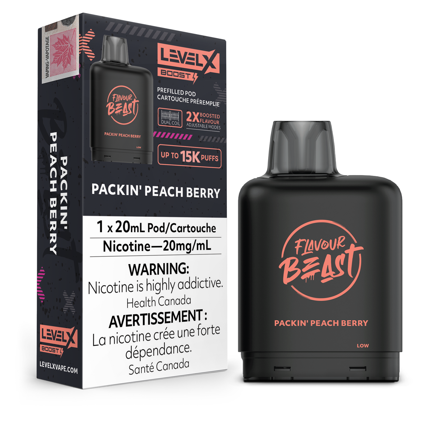 Level X Boost - Packin' Peach Berry / 20 mg / 20 mL