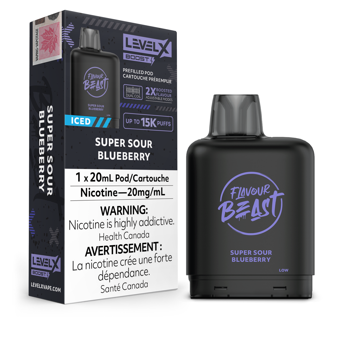 Level X Boost - Super Sour Blueberry Iced / 20 mg / 20 mL