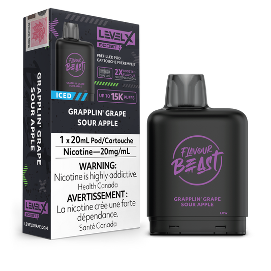 Level X Boost - Grapplin' Grape Sour Apple Iced / 20 mg / 20 mL