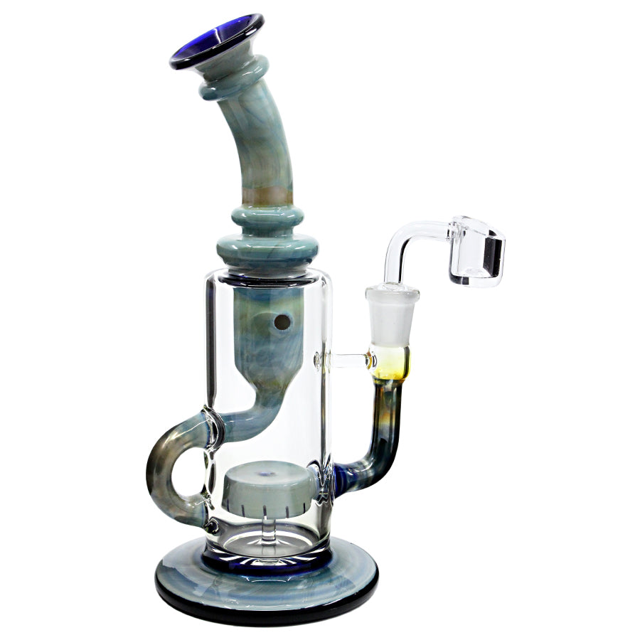 Plain Jane Glass - Blue Ceramic Honeycomb Jet Recycler - 9"