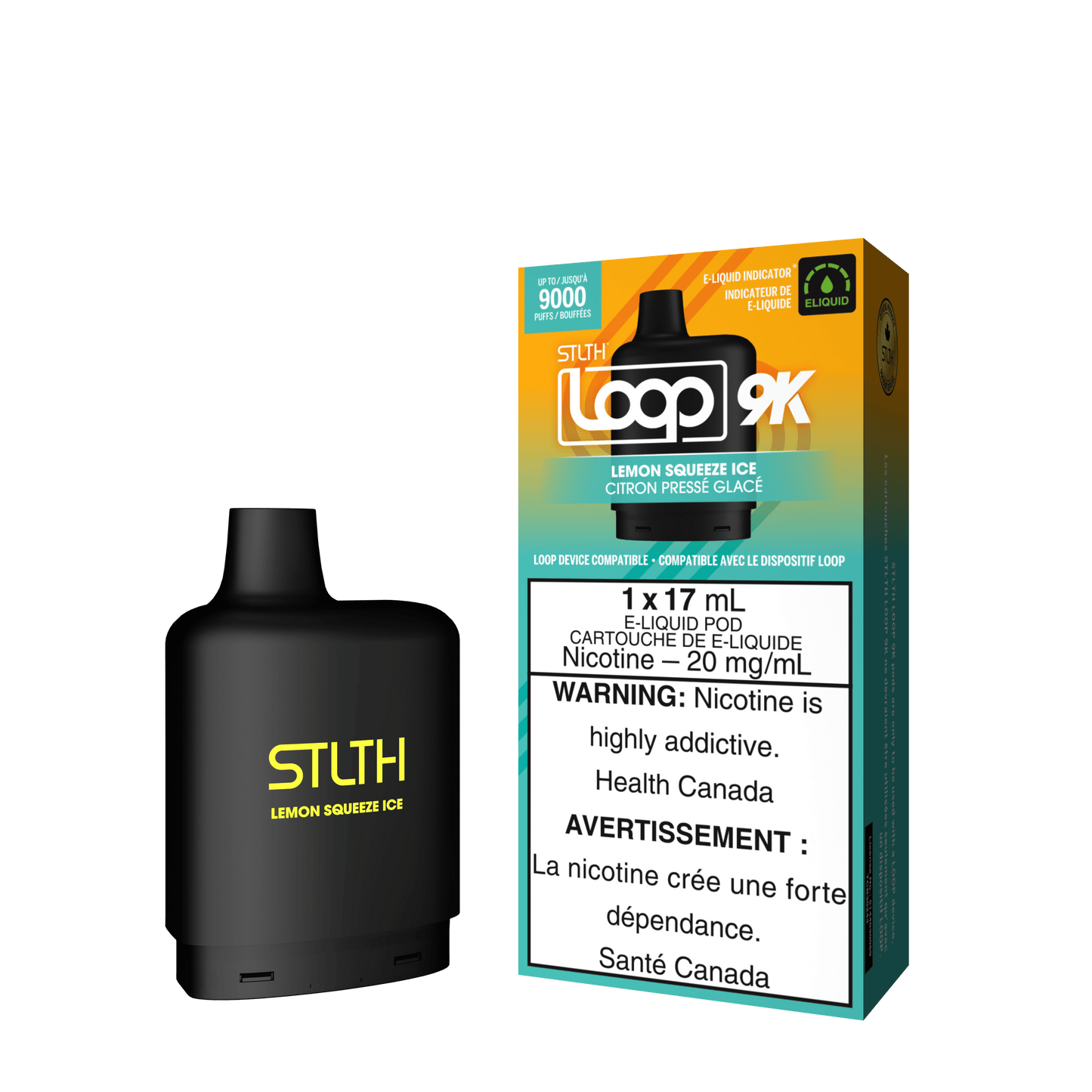 STLTH Loop 9K - Lemon Squeeze Ice / 20 mg / 17 mL