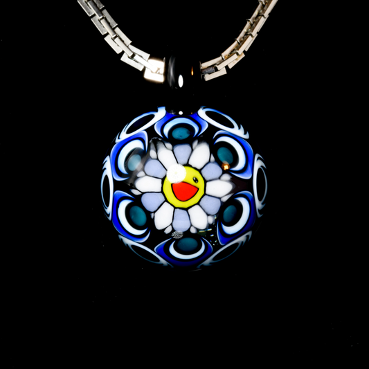 Steve H Glass - Blue Dotstack Murikani Millie Pendant