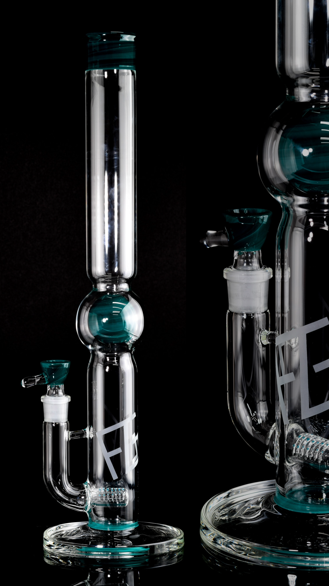 Full Zirk Glass - Inline Ball Tube - Teal