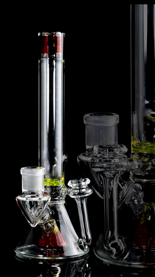 Discobox Glass - Double Recycler Beaker - Ironman Accents