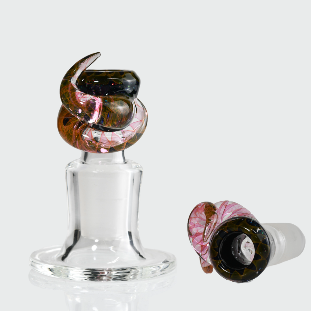 Al Gore - 18mm 4 Hole Crushed & Fume Opal Double Horn Bowl