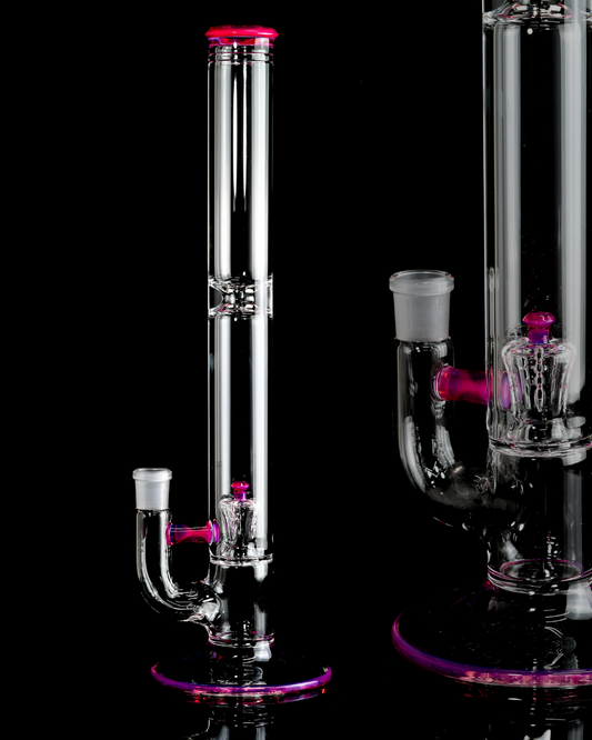 Jamms Glass - Accented Natty Perc Tube - Telemagenta