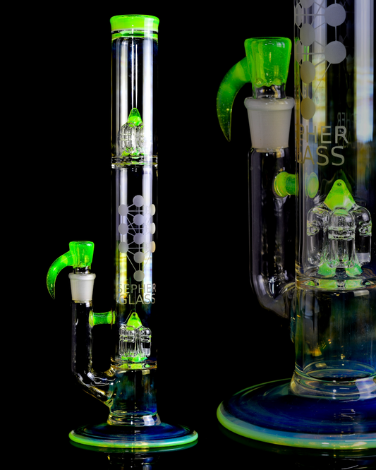 Sepher Glass - Full Accent Inv4 W/ Splash Gaurd - Green Slyme