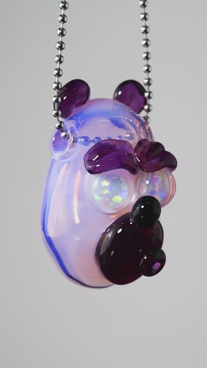 Nez Glass - Hollow Opal Eye Bear Pendant