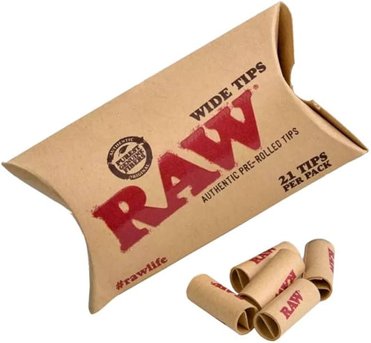 Raw - Wide Pre Rolled Tips - 21 pk