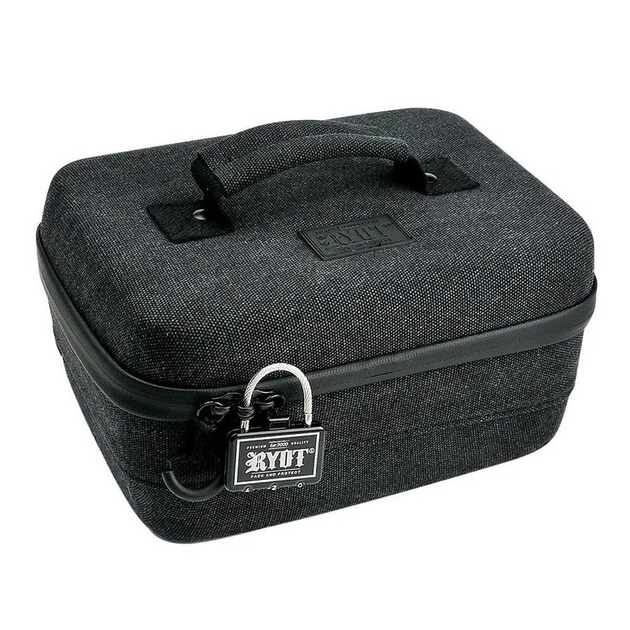 RYOT Safe Case Carbon Series avec technologie SmellSafe et verrouillable avec serrure - Grand 4,0 L