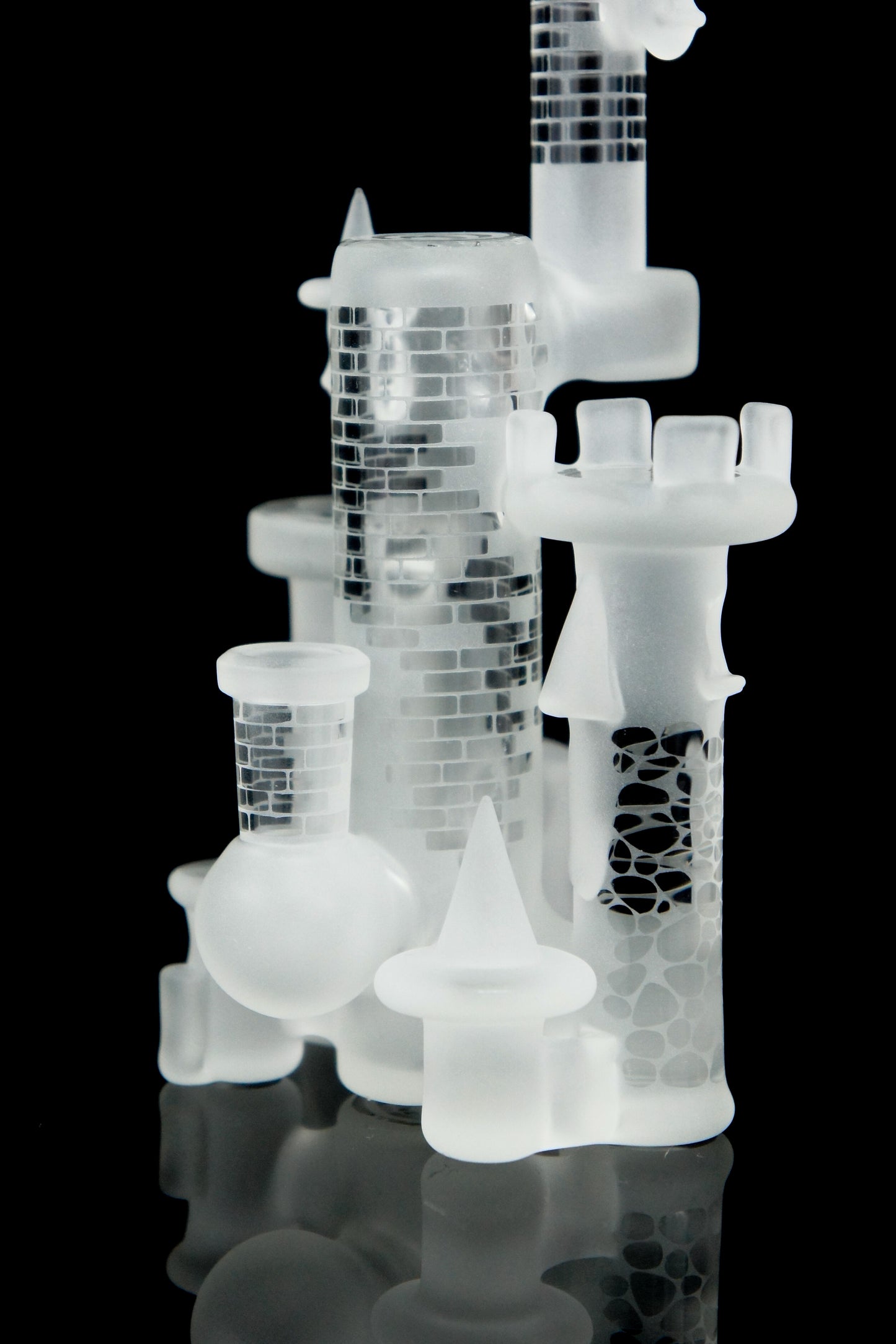 Jebb Glass - Patterned Clear Mini Castle